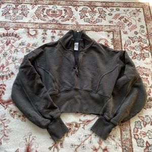 Aerie Offline Black Crop Sweatshirt